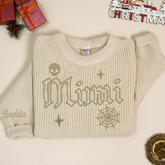 Custom Mimi Knit Sweater – Personalized Halloween Gift for Grandma