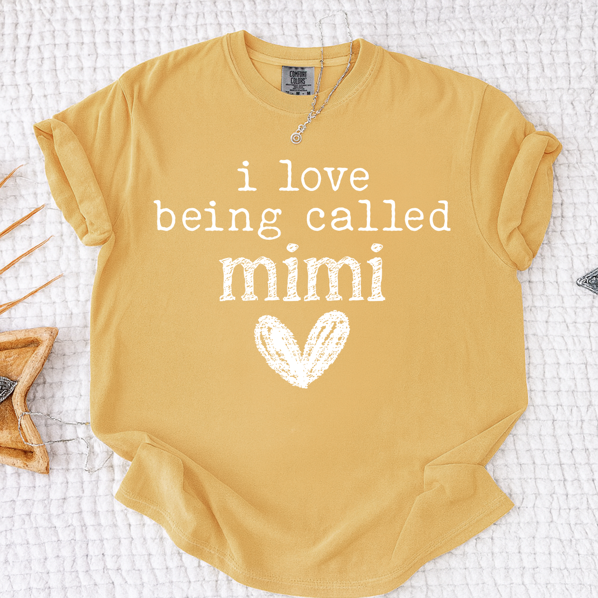 Comfort Colors I Love Being Called Mimi Shirt, Cute Mimi Grandma T Shirt, Gift for Grandma Mothers Day Birthday, Simple Heart Design Tee