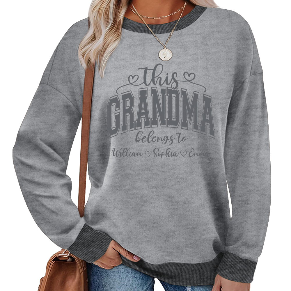 Custom Grandma Sweatshirt – Exclusive Two-Tone Design with Personalized Grandkids’ Names