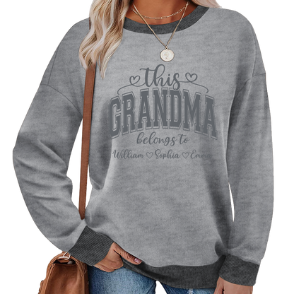 Custom Grandma Sweatshirt – Exclusive Two-Tone Design with Personalized Grandkids’ Names