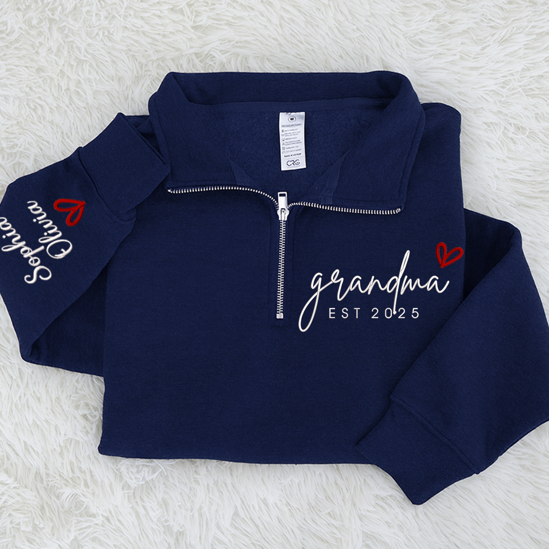 Personalized Hand Embroidered Grandma Sweater, Gift for Grandma and Kids