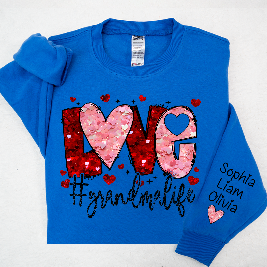 Love Heart Glitter Grandma Life And Kids LTP01