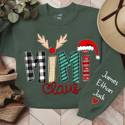 Family Best Gifts For Christmas, Mimi Claus Sweatshirt, 2025 Christmas Nana Sweatshirt, Custom Grandma Claus Christmas
