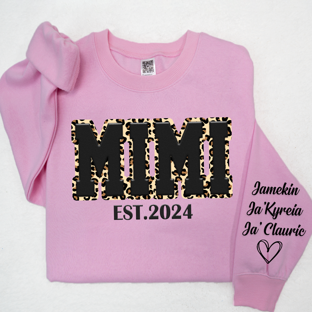 Custom Mimi And Kids Puff Print Design LTP01