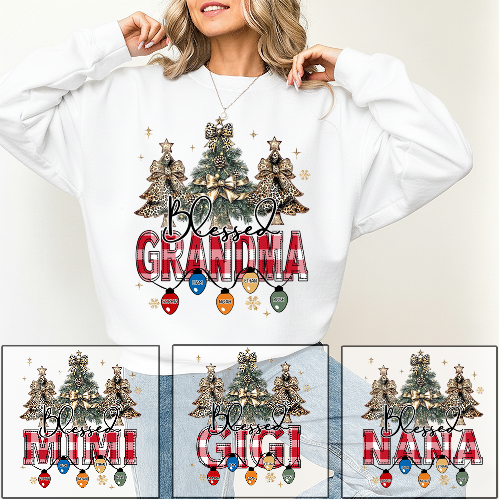 Personalized Blessed Grandma Sweatshirt, Gift for Grandma and Kids