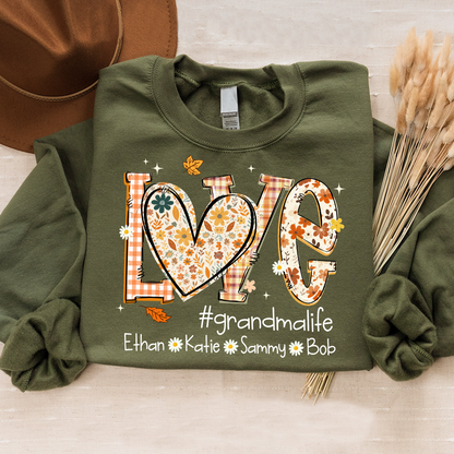 Love Personalized Preppy Fall Cozy Season, Custom Mimi And Kids Names