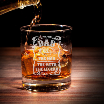 Dad Best No 1 - Daddy And Kids Whiskey Glass