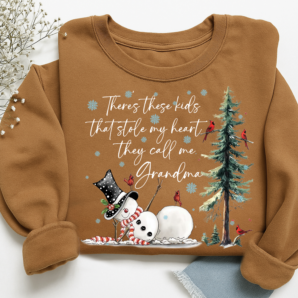 They Call Me Grandma, They Stole My Heart Sweatshirt – Personalized Gift for Grandmother, Cute Holiday Outfit for Christmas