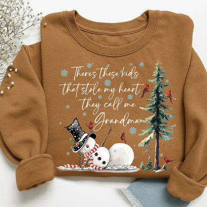 They Call Me Grandma, They Stole My Heart Sweatshirt – Personalized Gift for Grandmother, Cute Holiday Outfit for Christmas