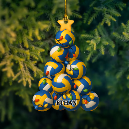 Custom Sports Christmas Ornament – Personalized Name Ball Tree Ornament 2025 Gift for Athletes & Sports Lovers Ornament