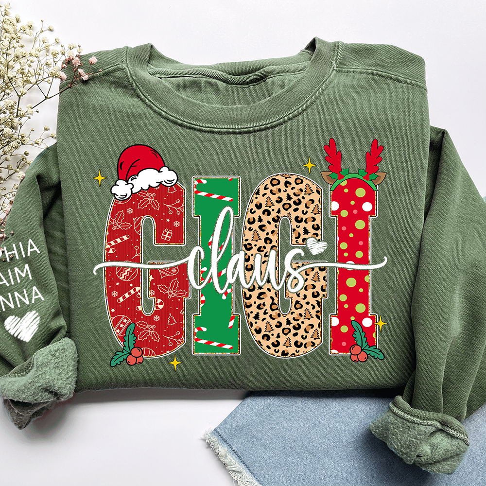 Merry Christmas Style Design, Custom Gift For Gigi Claus And Her Grandchildren