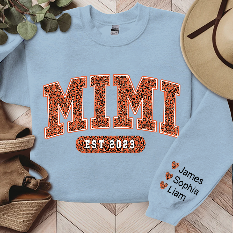 Mimi Leopard Fall Autumn And Grandkids, Gift For Grandma Autumn TH Sweatshirt