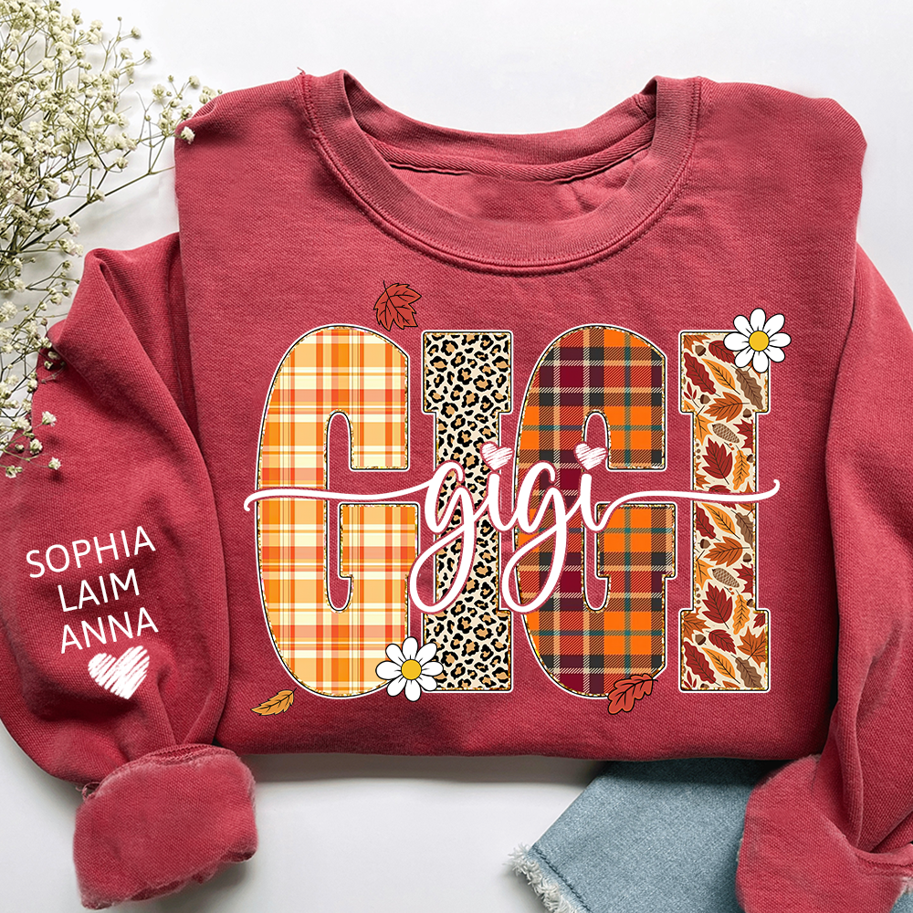 Custom Fall Pumpkin Sweatshirt, Gift for Gigi And Grandchild