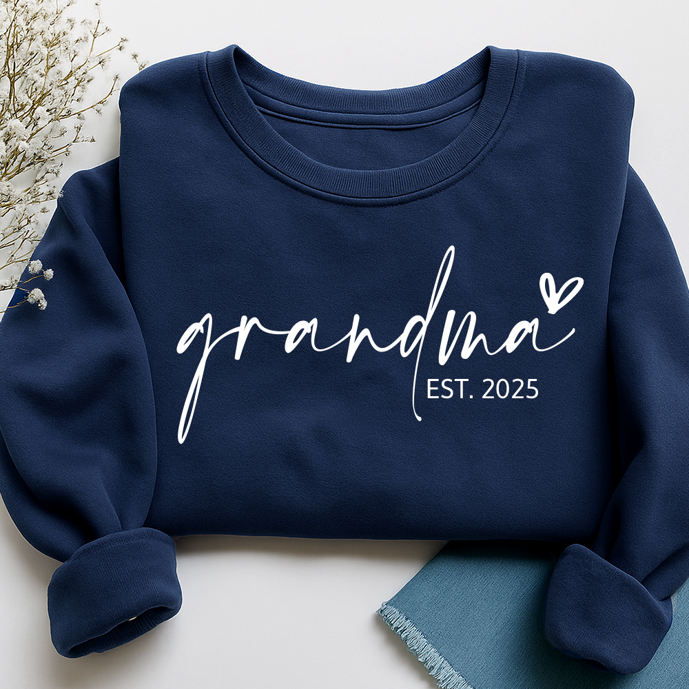 Personalized Grandma Little Heart Sweatshirt, Gift for Grandma and Family