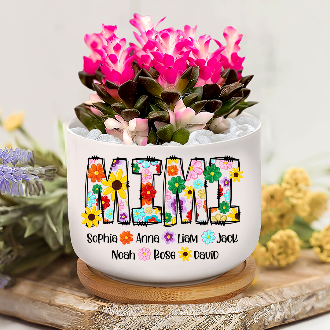 Colorful Flower Gradma Plant Pot