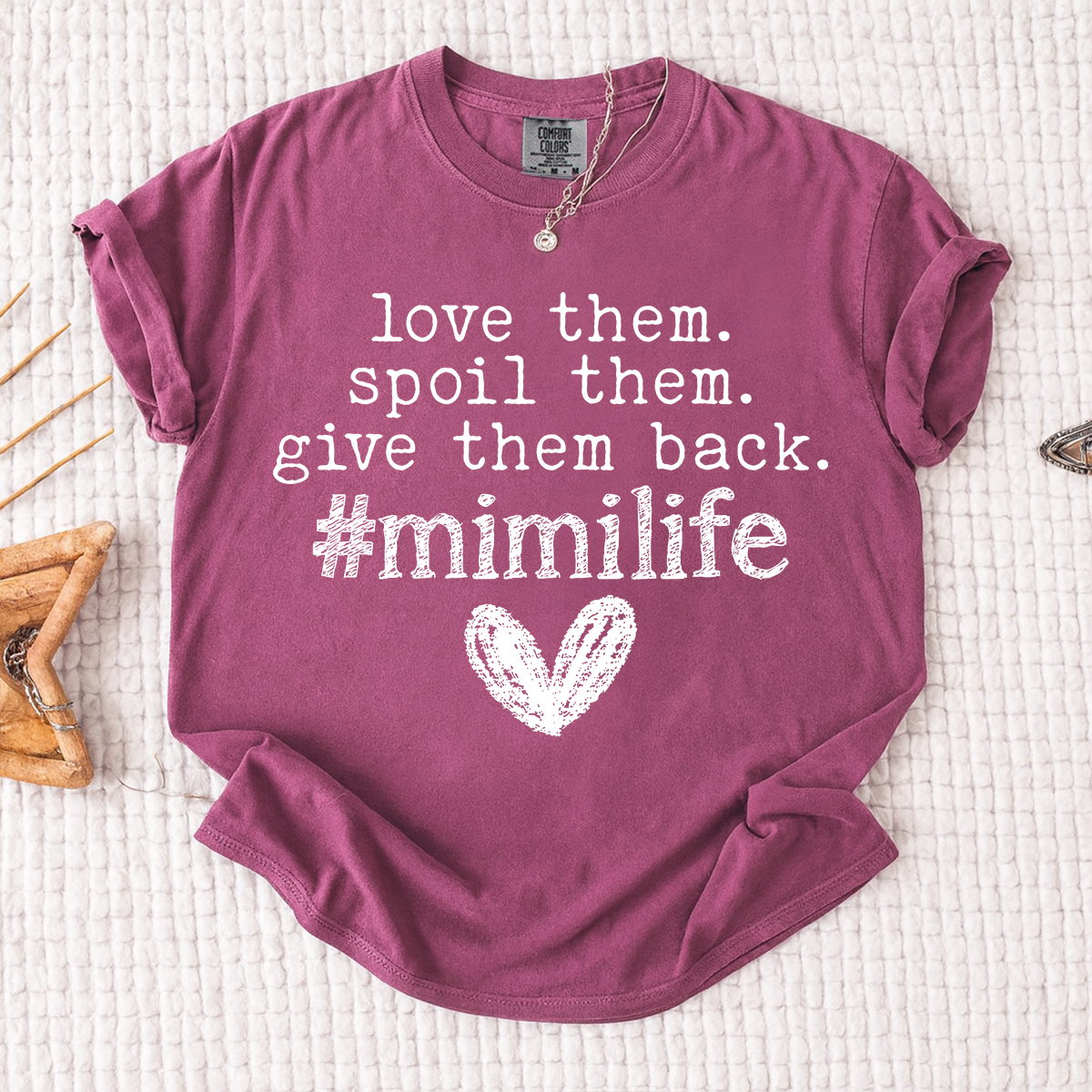 Comfort Colors Mimi Life T Shirt Funny Grandma Shirt Love Them Spoil Them Give Them Back, Gift for Mimi Nana Grandma Mothers Day