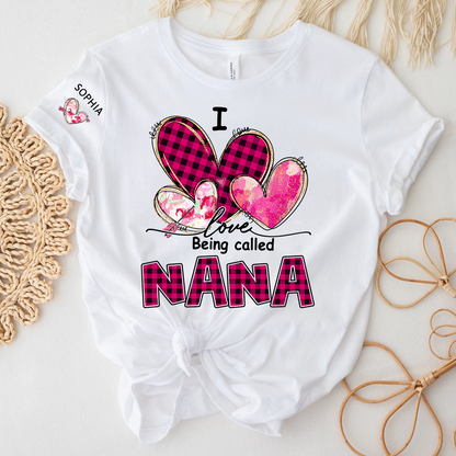 I Love Being Called Mimi Pink Tone Design, Grandma Tshirt Personalized with Kids Name