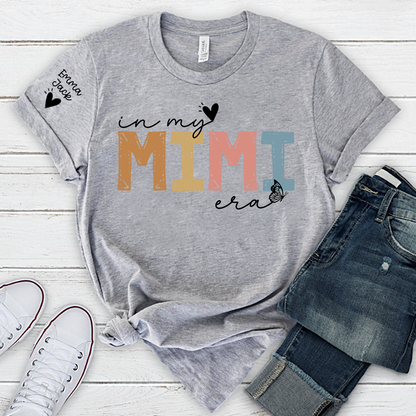 Cute Mimi Grandma T-Shirt, In My Mimi Era Stylish Pastel Graphic Tee For Gift Grandma and Kids