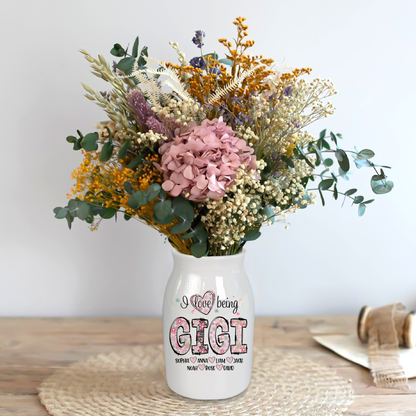 Sublimation Flowers For Grandma And Kids - Custom Home Decoration Flower Vase According To Family Requirements, Ceramic Flower Vase