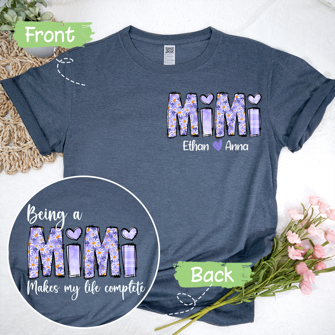 Custom Mimi Daisy Flower With Kids TH T-Shirt