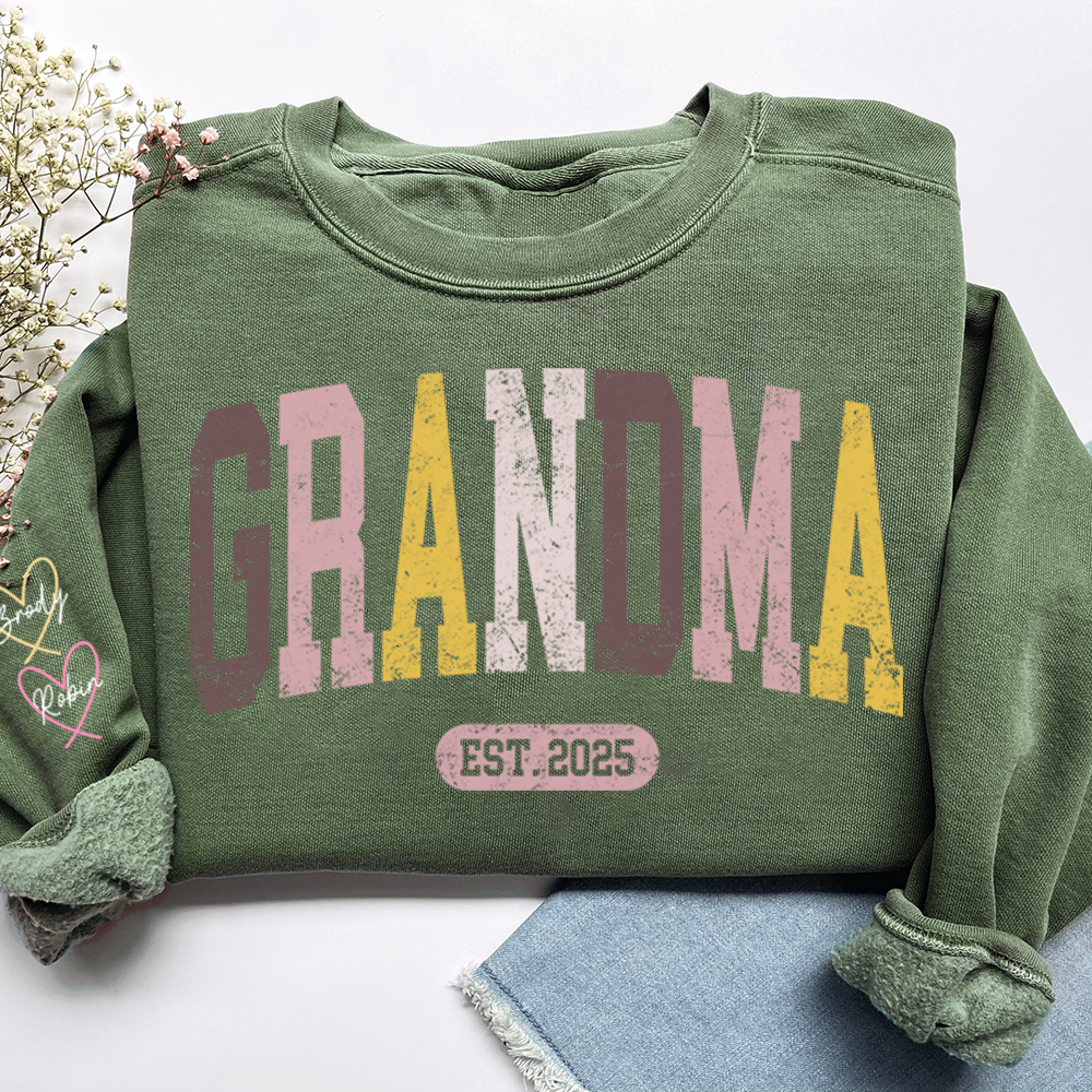 Personalized Grandma Sweater, Custom Color Grandma Gift for Grandma and Kids