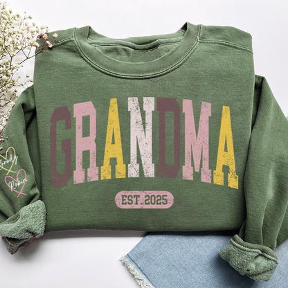 Personalized Grandma Sweater, Custom Color Grandma Gift for Grandma and Kids