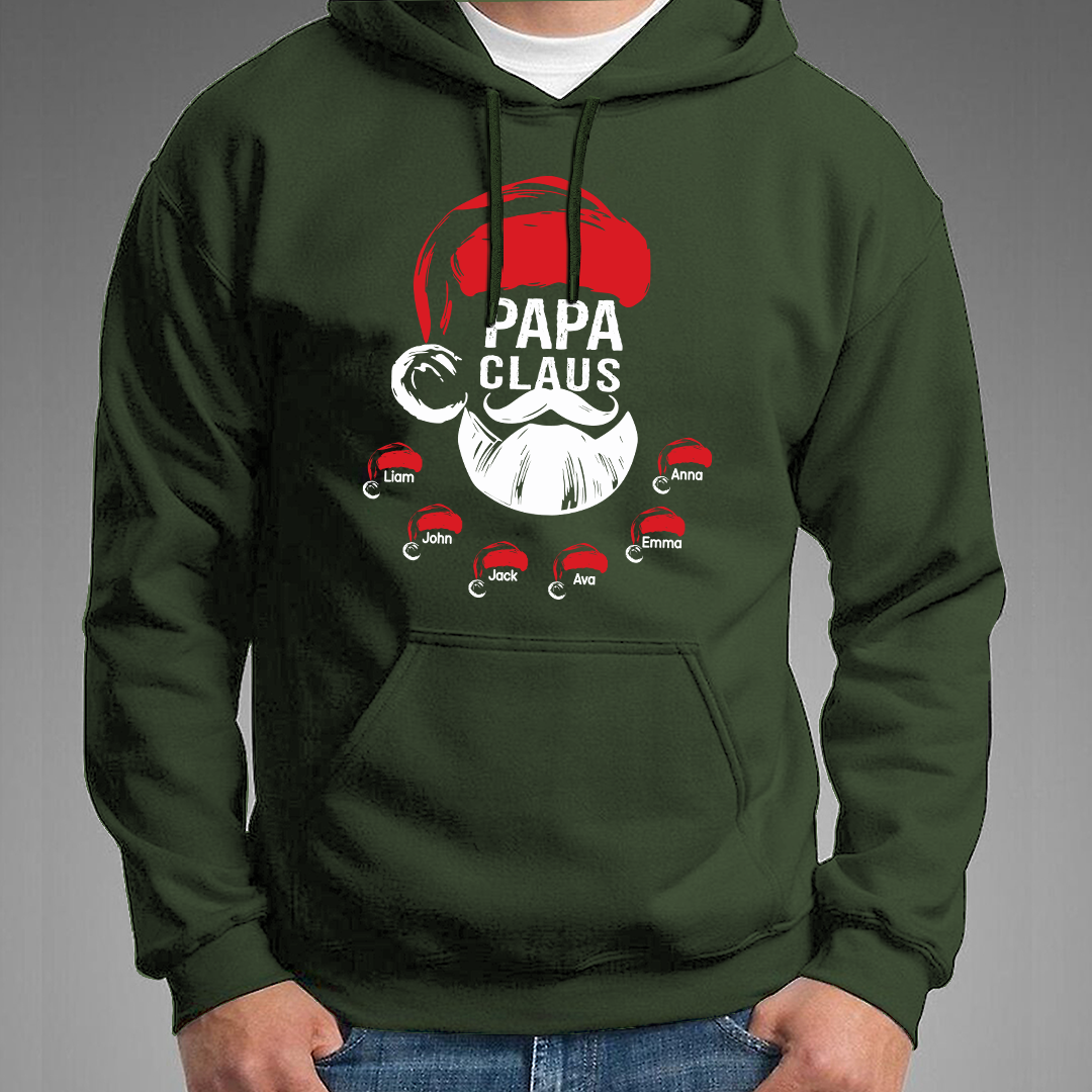 Custom Papa Claus Christmas, Gift For Papa And Kids Hoodie