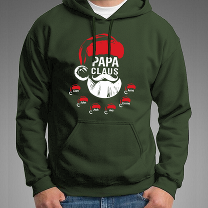 Custom Papa Claus Christmas, Gift For Papa And Kids Hoodie