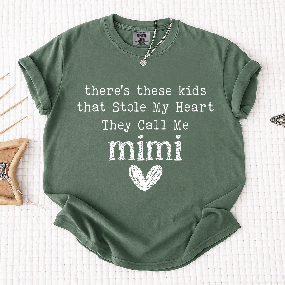 Comfort Colors® Mimi T-shirt, Custom Printed There Are Children Who Have Stolen My Heart, They Call Me Grandma
