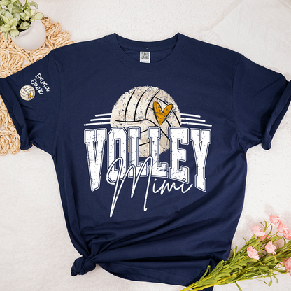 Custom Volleyball Mimi Shirt, Personalized with Kids Names, Volleyball Fan T Shirt