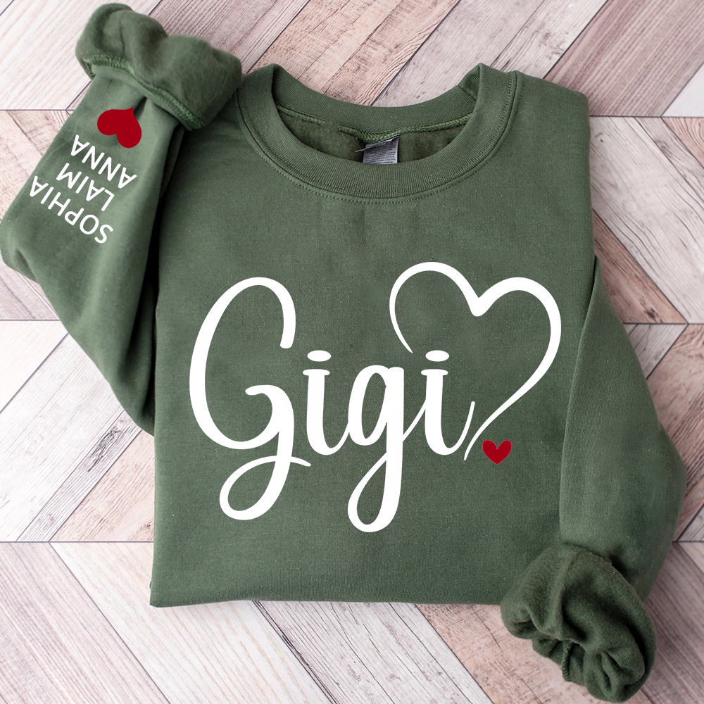 Gigi Valentine Personalized Sweatshirt, A Valentine's Day Gift For Grandma And Kids