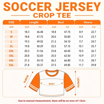 Custom Women's USA 2026 Jersey Crop Tee - Personalized Birthday Gifts For Soccer Lovers, Sports Fans, Sports Lovers - Stars, Stripes & Soccer Pride