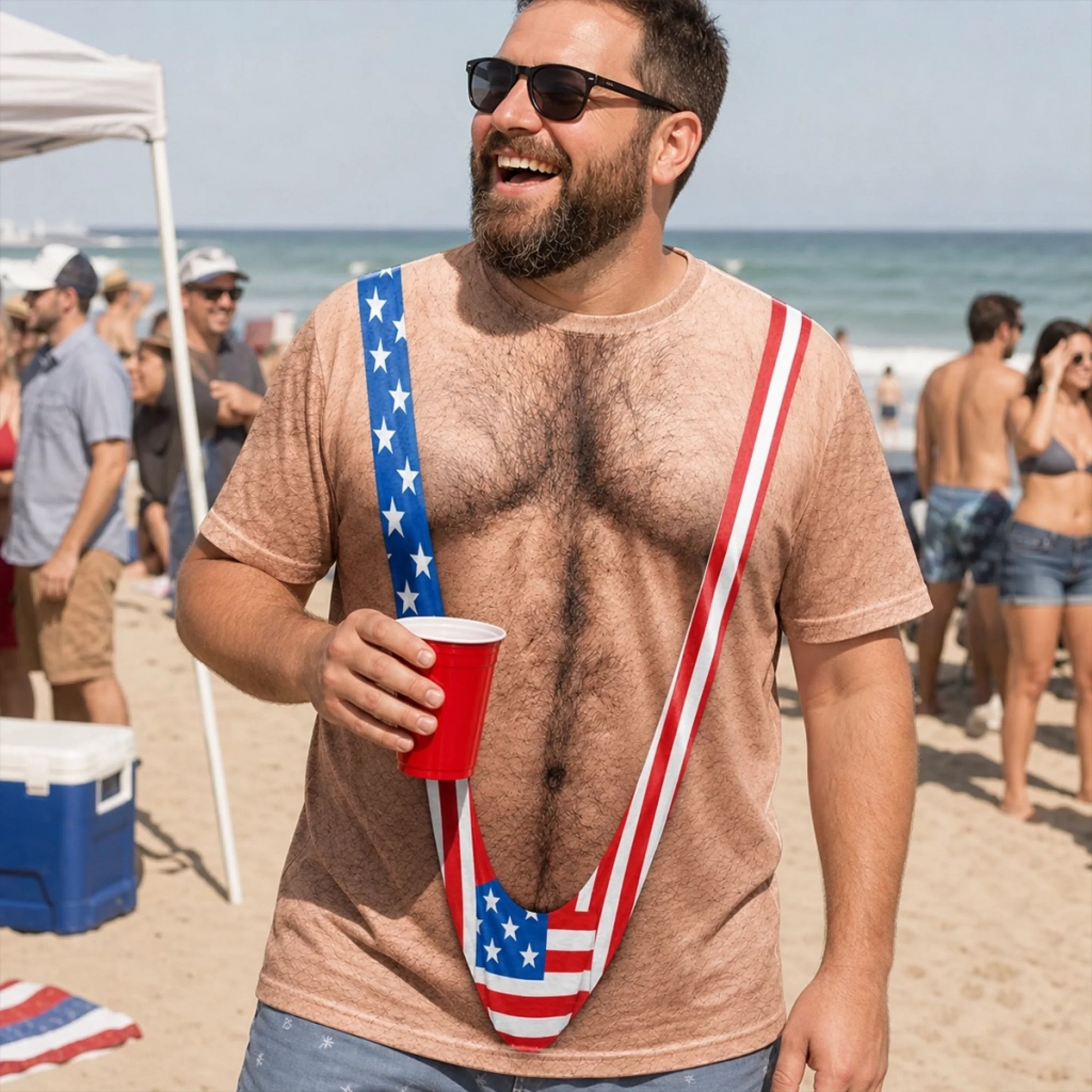 Custom T-shirt - Personalized Funny Gifts For Men - Red White And Ready To Party 3D T-Shirt