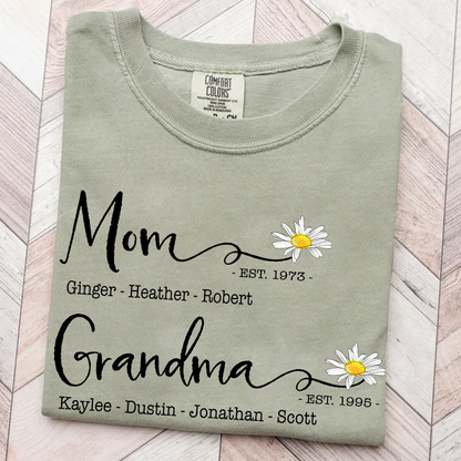 Personalized Mom & Grandma Shirt – Custom Family Name T-Shirt with Birth Year – Unique Gift for Mothers & Grandmothers, Birthday, Mother’s Day