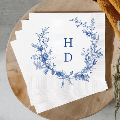 Personalized Wedding Napkins, Mr and Mrs Monogrammed Napkin, Wedding Napkins For Reception, Bridal Shower Engagement Party