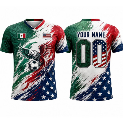 Custom Soccer Jersey 2026, Personalized Custom Name Number Shirt for Men Women Kids, American Flag Soccer Fan Jersey