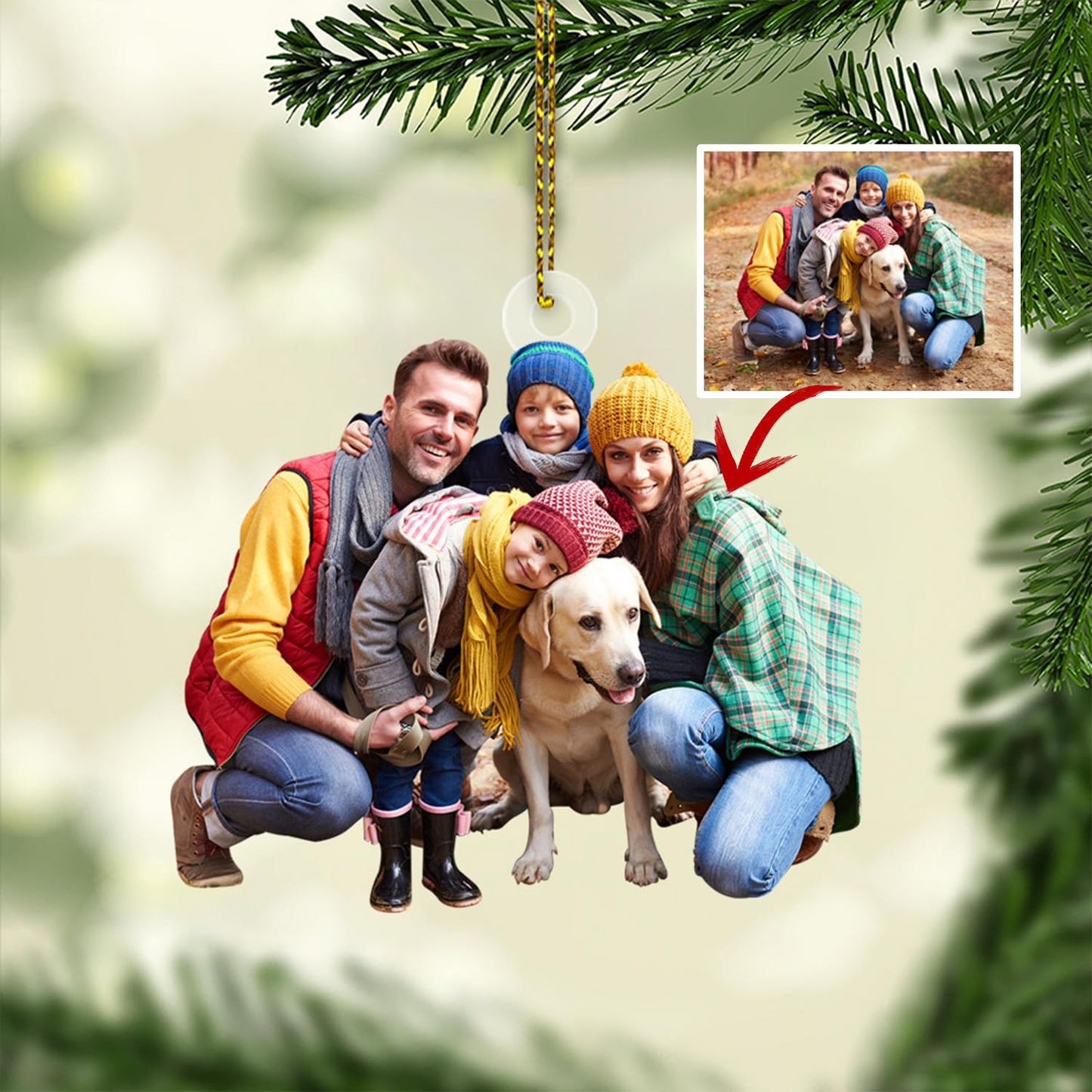 Personalized Photo Christmas Ornament 2025, Custom 2D Acrylic Decoration For Xmas Tree, Unique Hanging Gift For Family Friends And Loved Ones