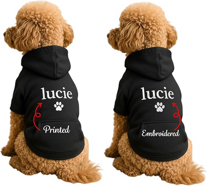Name Dog Hoodie, Custom Pet Name Hoodies, Customized Pet Clothes Warm Winter Outfit for Dogs, Gift for Dog Lovers