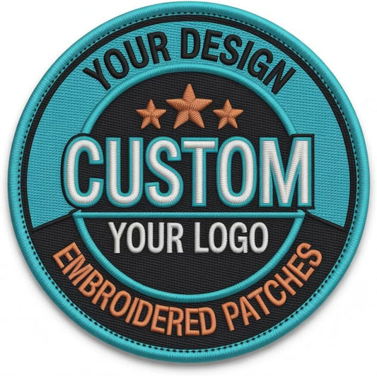 Custom Personalized Embroidered Patches – Any Shape, Iron-On/Sew-On Hook & Loop, Logo, Photo, or Text Patch