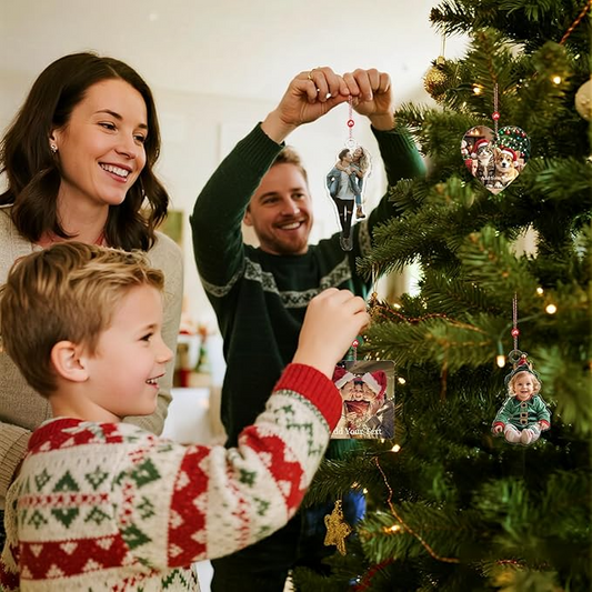 Personalized Christmas Ornament 2025, Custom 2D Photo Acrylic Decoration, Unique Family Ornament Gift For Him Husband Friends And Loved Ones