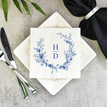 Personalized Wedding Napkins, Mr and Mrs Monogrammed Napkin, Wedding Napkins For Reception, Bridal Shower Engagement Party