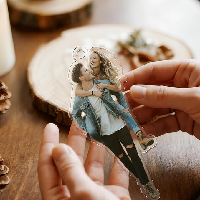 Personalized Christmas Ornament 2025, Custom 2D Photo Acrylic Decoration, Unique Family Ornament Gift For Him Husband Friends And Loved Ones