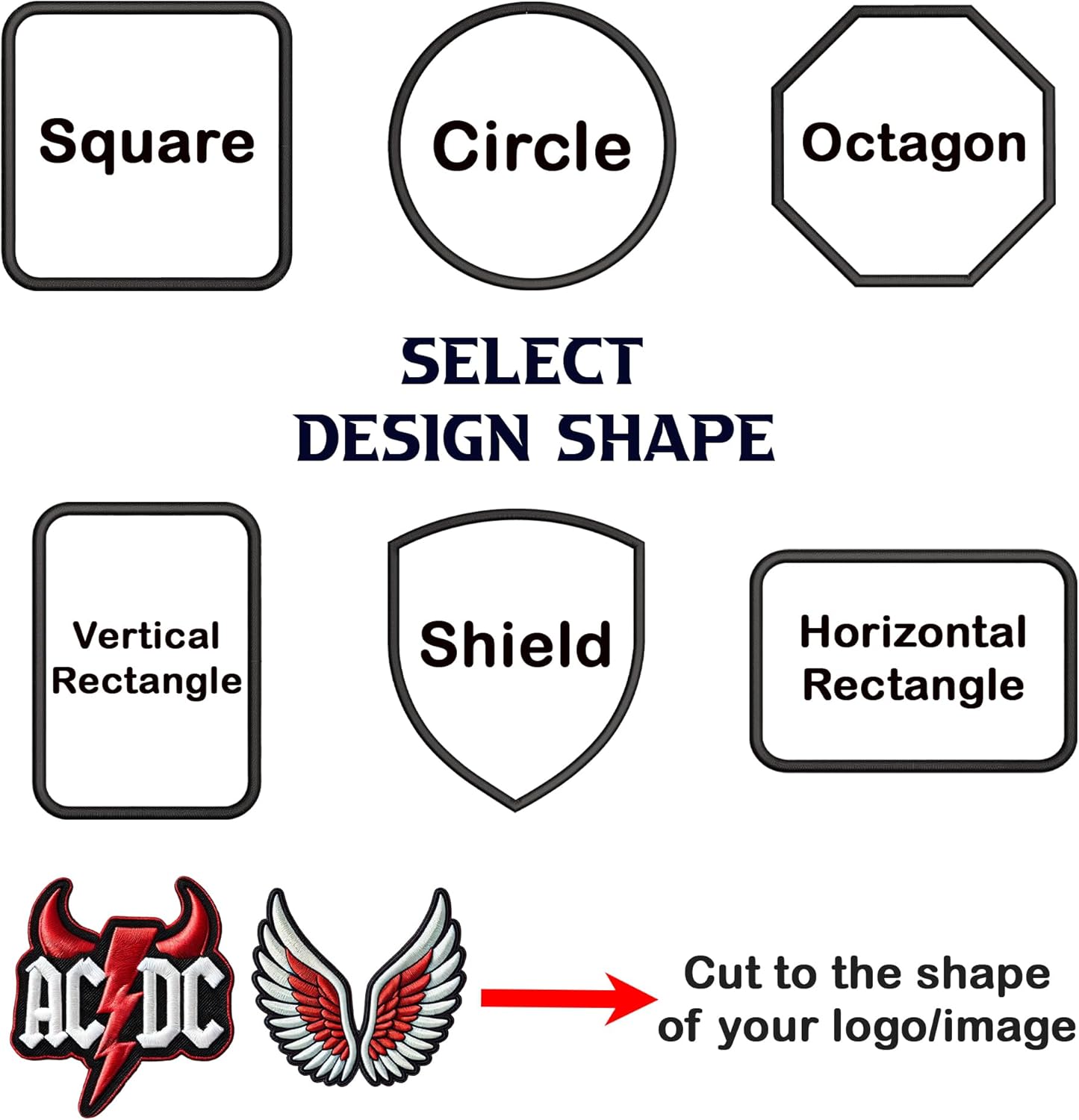 Custom Embroidered Logo Patches – Personalized Iron-On, Sew-On, or Hook & Loop for Apparel, Backpacks, Hats