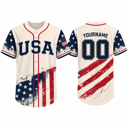 Custom Name 250th Anniversary Baseball Jersey Shirt, 250 Years of Freedom Button Down Jersey for Men Women Family V2