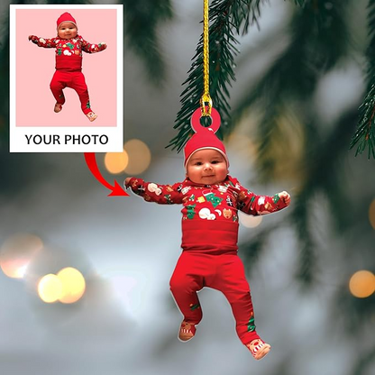 Personalized Photo Baby 1st Christmas Ornament, Custom Baby Christmas Tree Decor, Acrylic