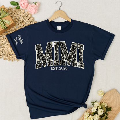 Personalized Nana Shirt with Floral Design – Custom Family Name Shirt for Grandmas