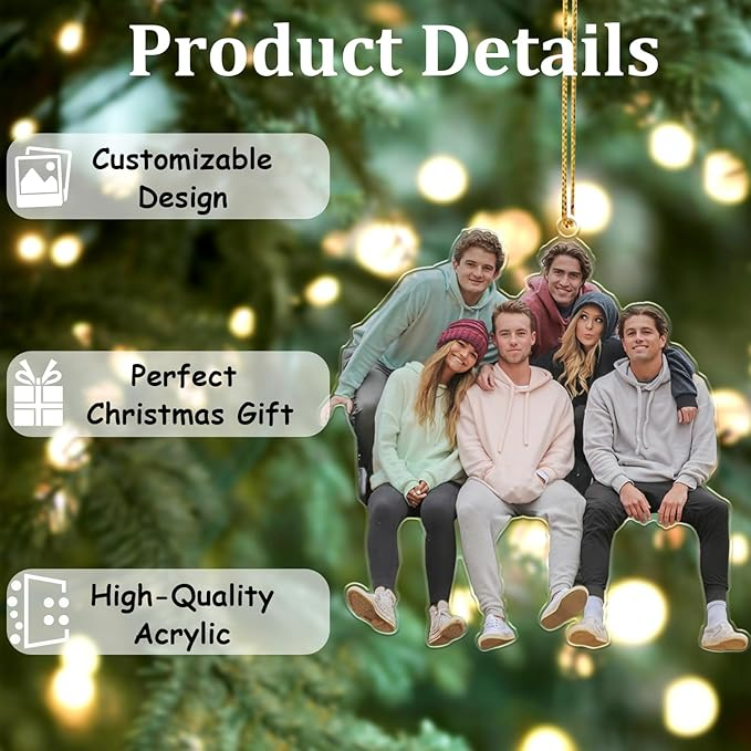 Personalized Christmas Ornament 2025, Custom Photo 2D Double-Sided Acrylic Decoration, Unique Keepsake For Xmas Tree And Holiday Gifts