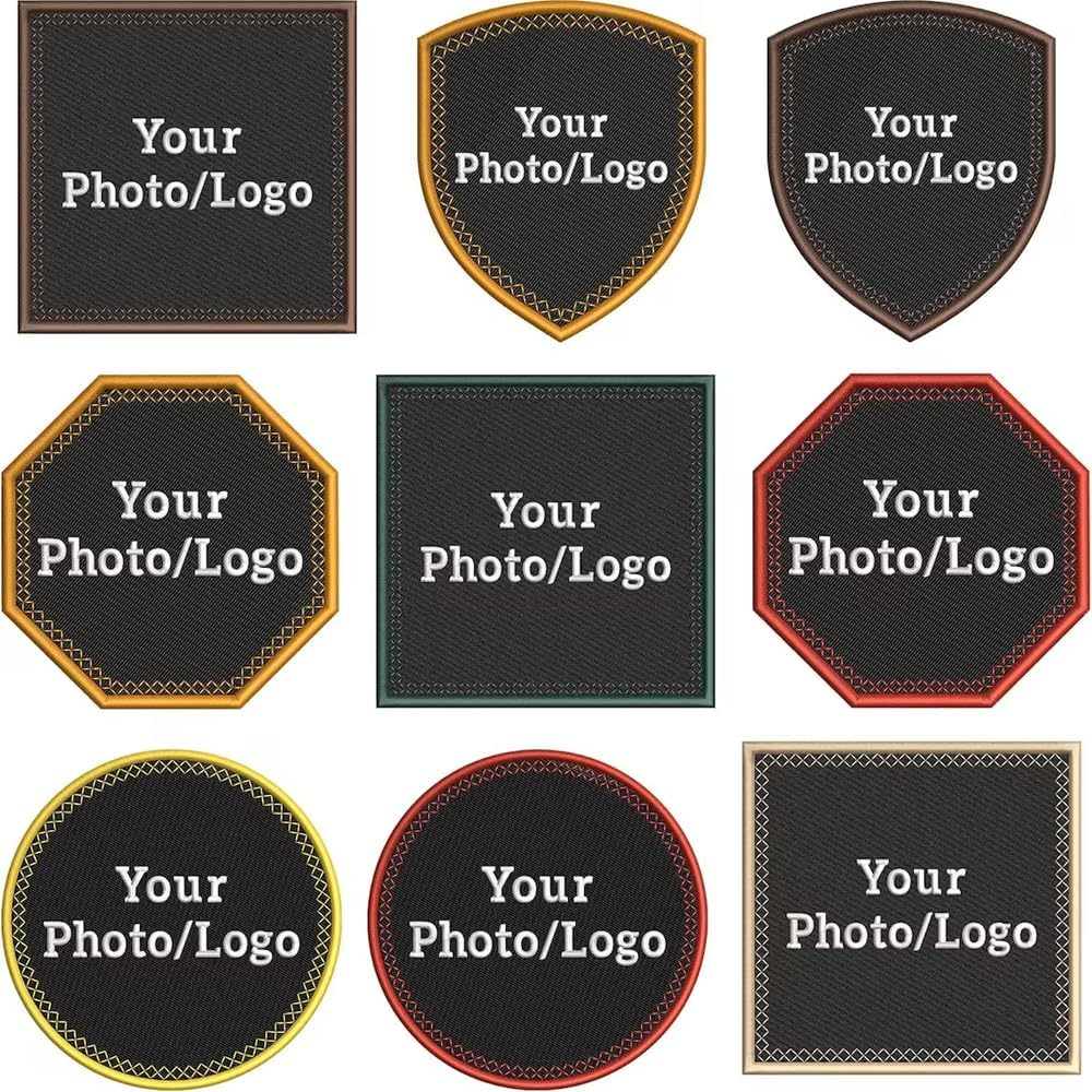 Luxury Custom Embroidered Logo or Image Patches, Iron On Sew On Hook and Loop Patches, Create Design Your Own Patch