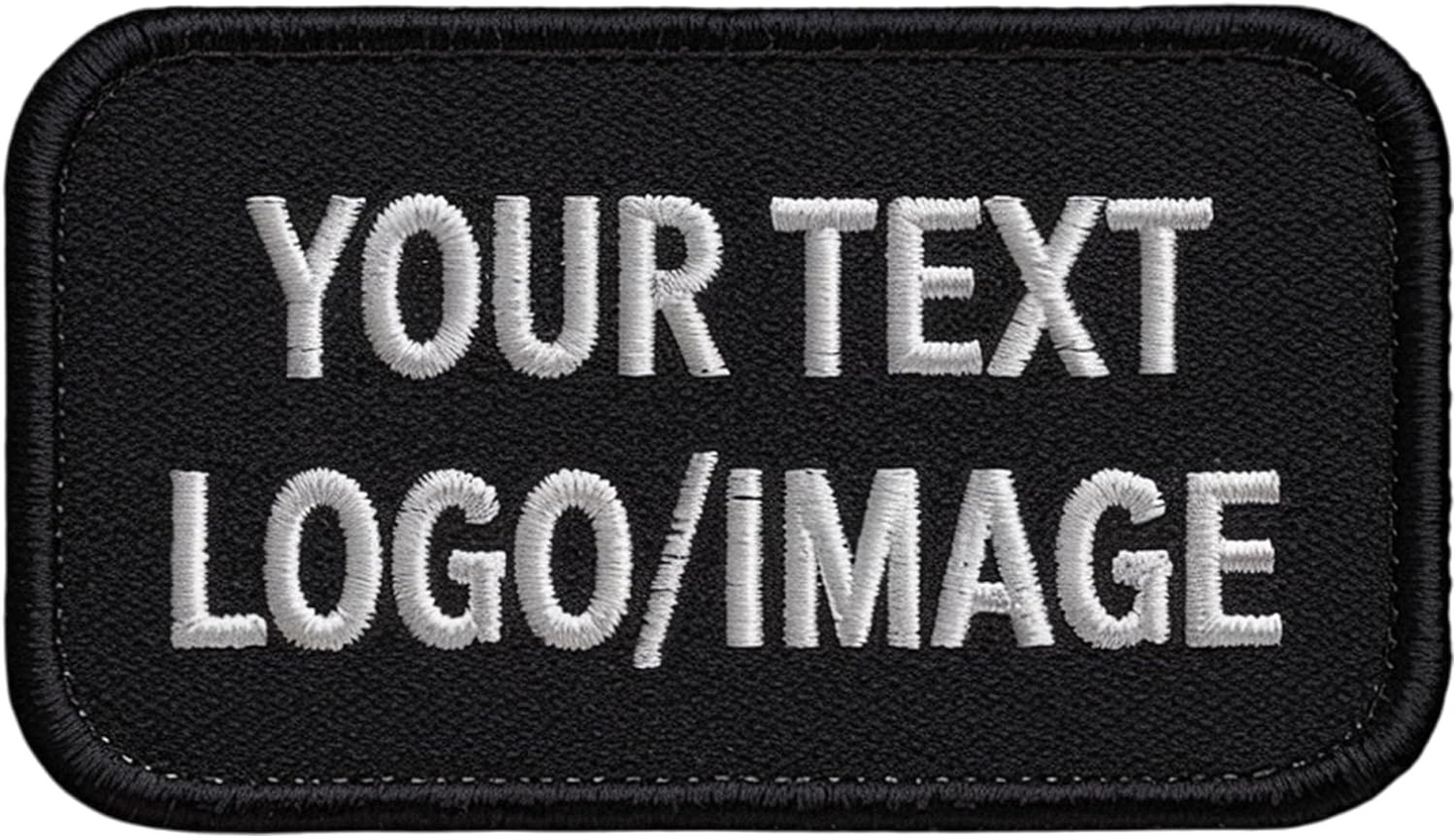 Custom Embroidered Patches – Personalized Name & Logo, Iron-On/Sew-On Hook & Loop, Any Shape