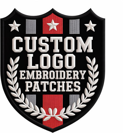 Personalized Embroidered Patches – Custom Logo, Image, or Text, Iron-On/Sew-On Hook & Loop, 3"–11" for Clothing & Hats